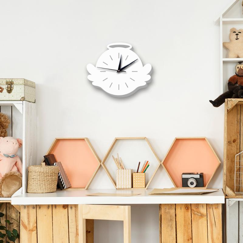 

New sale PVC Wood Wall Clock Home Decor Modern Large 3d Clock Fashion Angle black and white Children Time Room