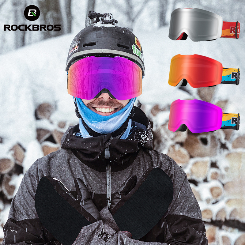 

ROCKBROS Ski Goggles Double Layer Anti-fog Snowboard Goggle Photochromic Polarized Snow Glasses Men and Women Sports Protective Equipment