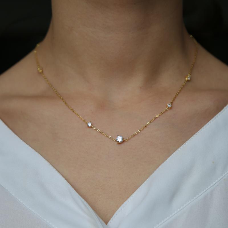 

Real 925 Sterling Silver exquisite women Jewelry pave bling tiny round triangle CZ drop necklaces cute girl charm christmas gift