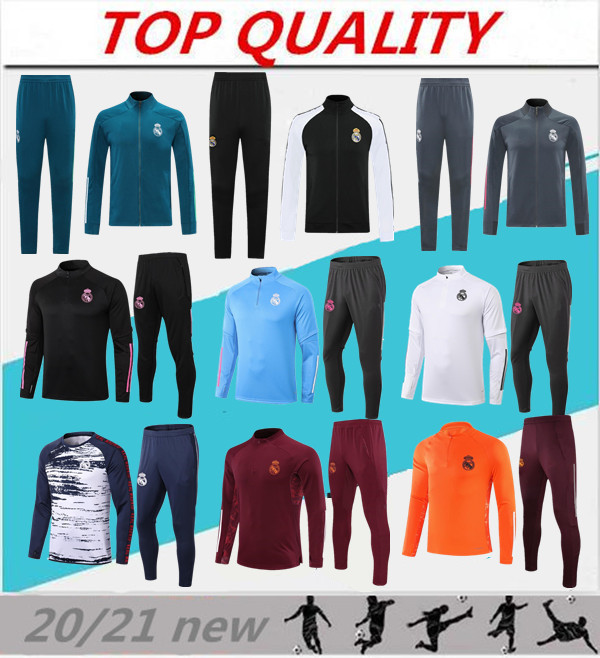 

2020 2021 Real Madrid soccer Training suit Jacket 20/21 camiseta de futbol HAZARD BENZEMA MODRIC Jogging football Tracksuit