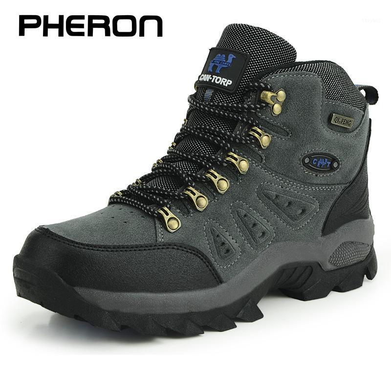 

36-48 Autumn Winter Men Women Ankle Boots Leather Tactical Shoes Plus Anti-Skidding Classical Walking Footwear Free Shipping1, Gray