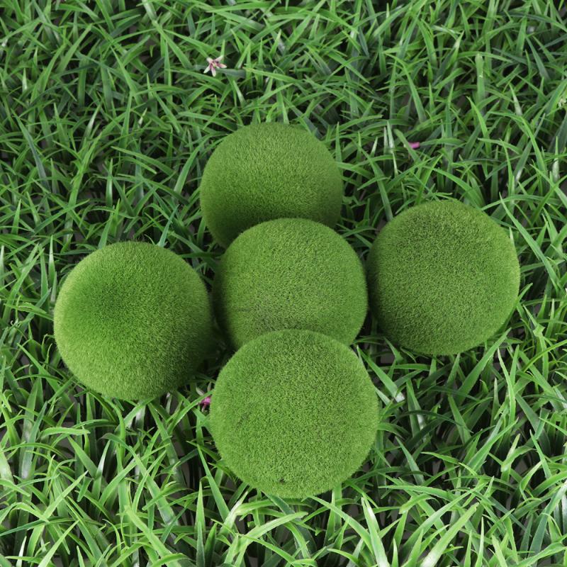 

10pcs Creative Moss Balls Decor Stylish Potted Plant Accessories Art Flower Arrangement Ornament for Home Wedding, Green