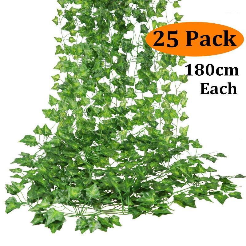 

180cm Green Artificial Hanging Ivy Leaf Garland Plants Vine Leaves 25PCS For Home Decoration Garden Party Wedding Decor1, As pic