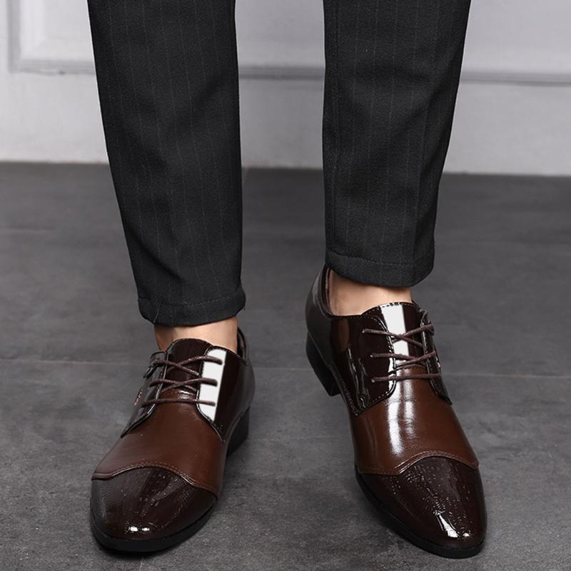 

Men Oxfords Shoes Wedding Party Brogue Shoes Men Dress Pu Leather Plus Size Formal Business Shoe, Brown