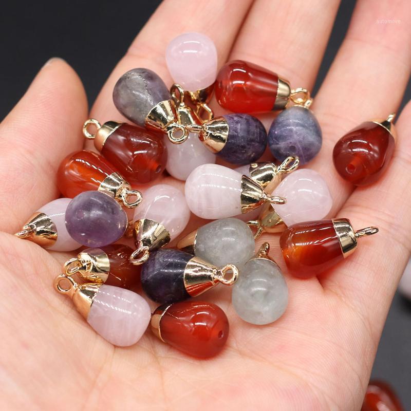 

2pcs Natural Stone Pendant Charm Round Water Drop Shape for Jewelry Making Bracelet Earring Necklace Accessories Size 10x14mm1