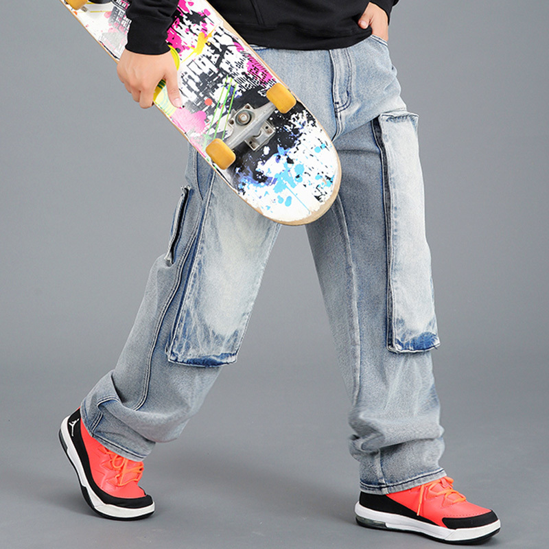 

Men's Brem Skate From Skateboarding Motorcycle with Big Brim Pants in His Pocket Oouu, Blue