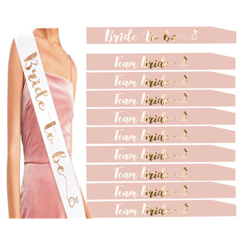 

Combination Sale Bachelorette Party Sash Bride To Be Sash and Team Bride for Wedding Bridesmaid Gift Bridal Shower Decor
