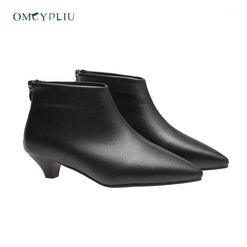 

Women Ankle Boots 2021 Winter Woman Boots Thin Heels Design Fashion Pointed High heels Woman Shoes Plus Size Female Shoes Botas1, Black