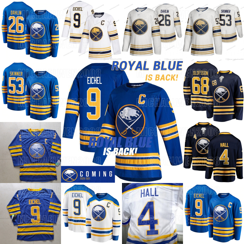 

Buffalo Sabres 2020 Royal Blue Jack Eichel 4 Taylor Hall Jeff Skinner Sam Reinhart Victor Olofsson Rasmus Dahlin Rasmus Ristolainen Jerseys, Mens home blue