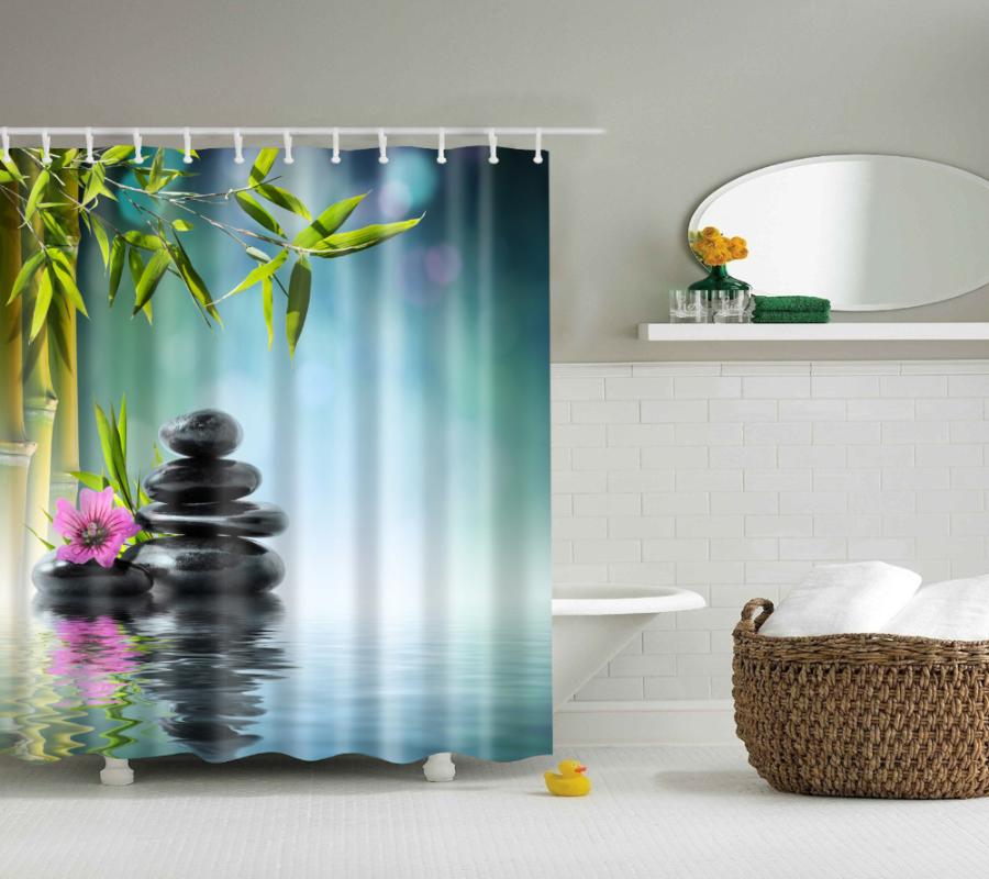 

high quality SPA Waterproof Shower Curtain Digital Printing Bathroom Decoration Shocking Landscape Shower Curtains 180*180 CM