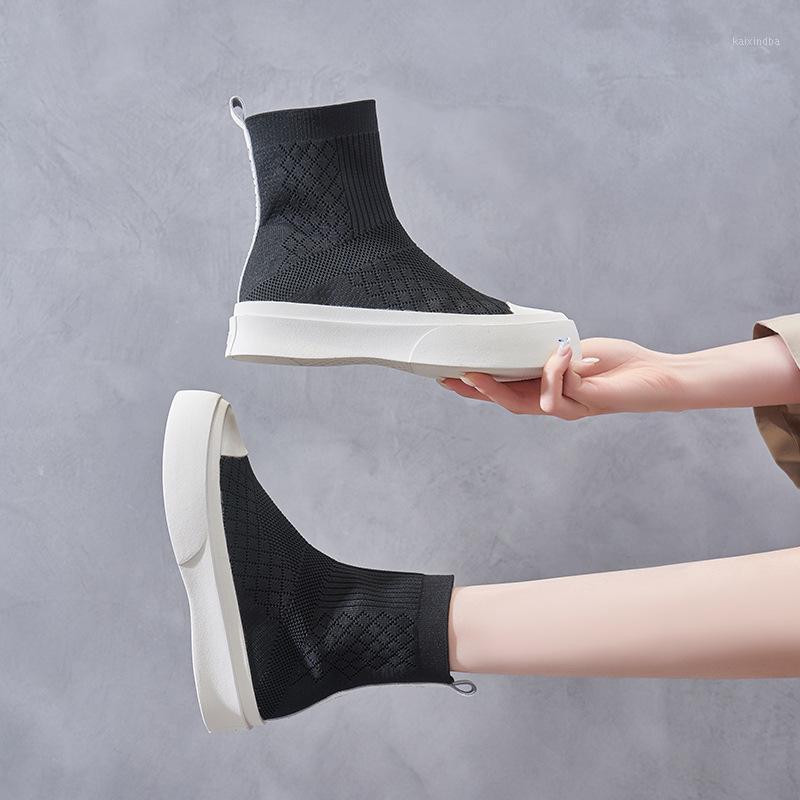 

Womens Platforms Boots Mesh Sock Boots Black Casual Shoes for Women Sneakers Spring Autumn Fashion Platform Shoes Femme1