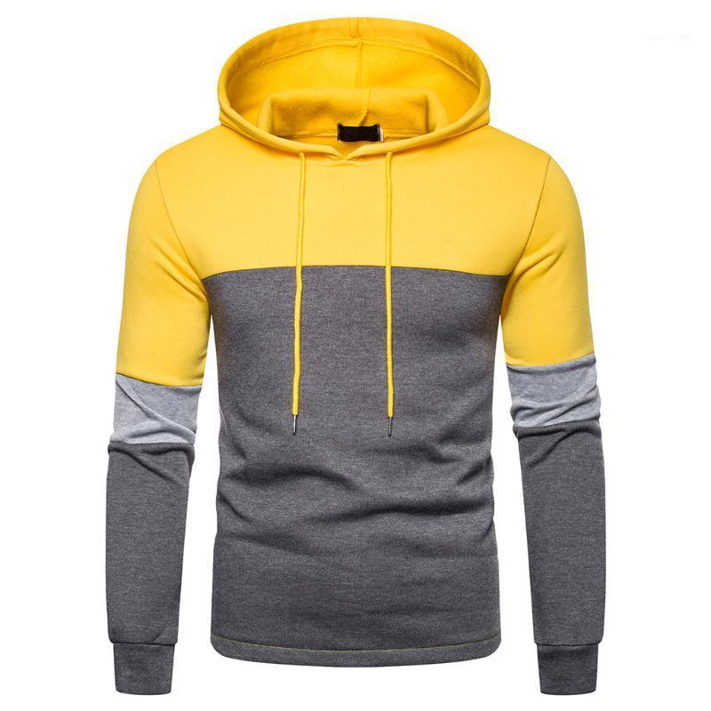 

Adisputent Autumn Men Hoodie New Stitching Two-tone Hooded Men' Casual multiple styles Sweatershirt 6 Colors Asian Size -2XL1, Yellow