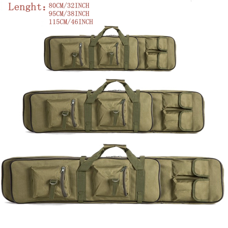 

80cm 95cm 115cm Tactical Double Rifle Carry Backpack Tan Hunting Duel Gun Handbag Integrated Pistol Gun Cases Free Shipping 201022