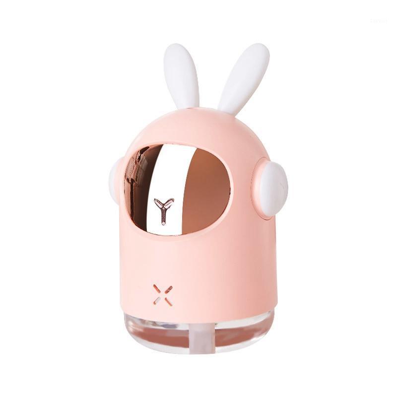 

300ML USB Air Humidifier Cool-Mist Adorable Mini Humidifier with LED Light for Home Office Pink1