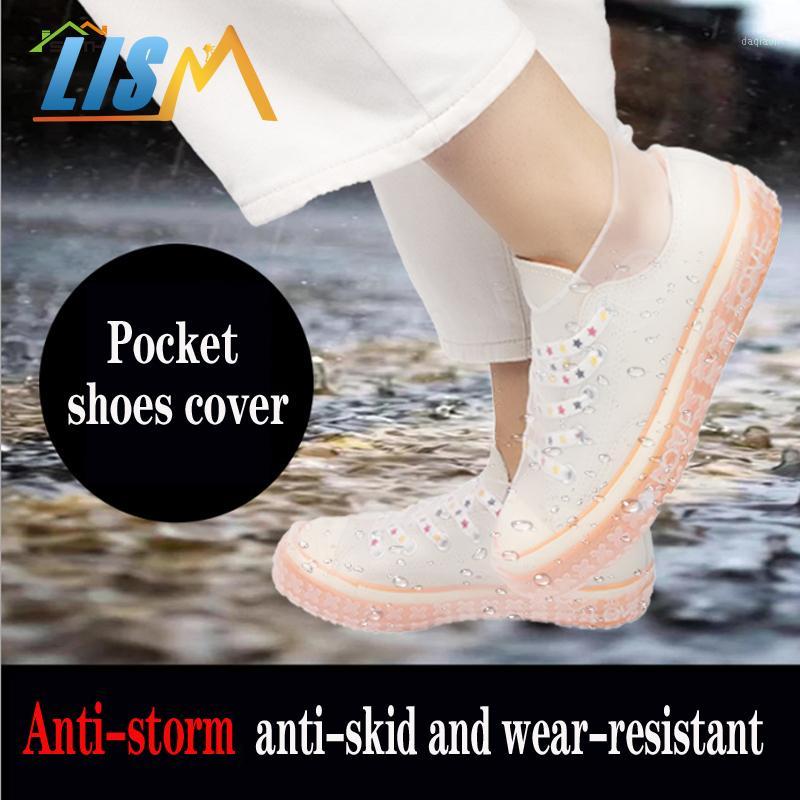 

LISM Reusable Silicone Shoe Cover S/M/L Waterproof Rain Shoes Covers Outdoor Camping Slip-resistant Rain Boot Overshoes1, Grey