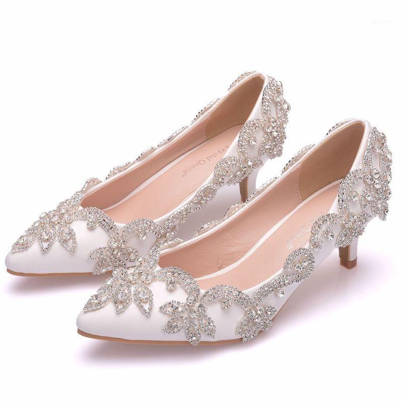 

Sexy Pumps Wedding Women Fetish Shoes women pumps Party banquet PU Rhinestones Slip On 5CM Thin High Heels Pointed Toe white1, Beige