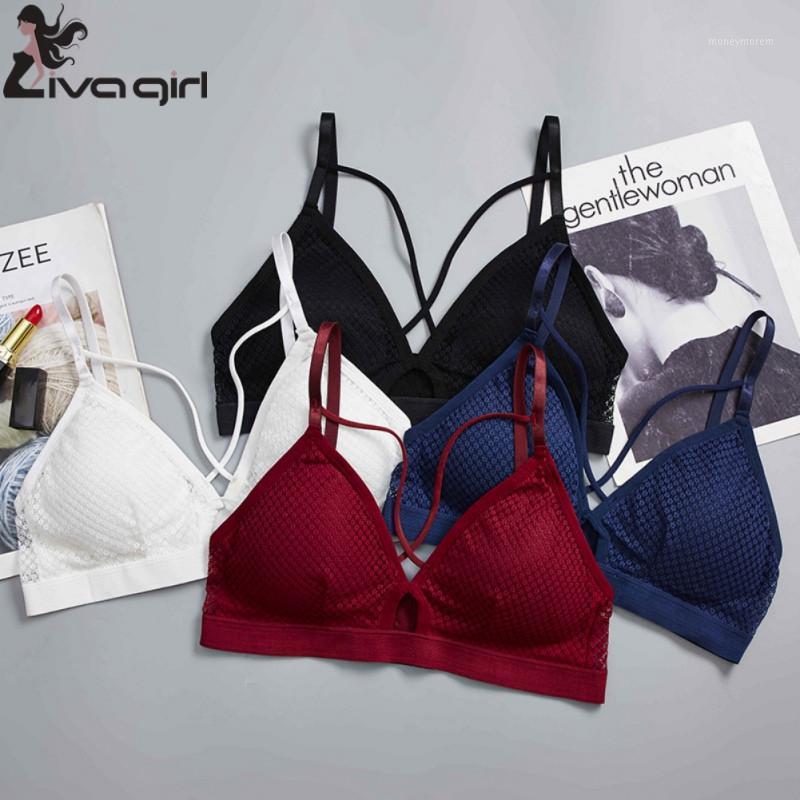 

French Style Bralette Seamless Deep-V Lace Bra Wire Free Thin Underwear Sexy Lingerie Soft Bras Ladies Beauty Underwear1