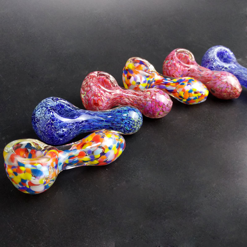 

Glass Pipes Mini Hand Pipe Tobacco Glass Spoon Pipes for Dry Herb Smoking Handmade Pipe Colors