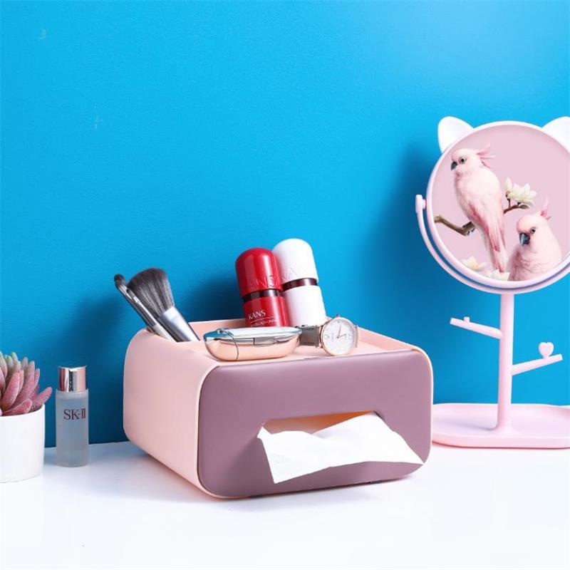 

New Desktop tissue box Home living room creative remote control coffee table storage box Multifunctional Office storage
