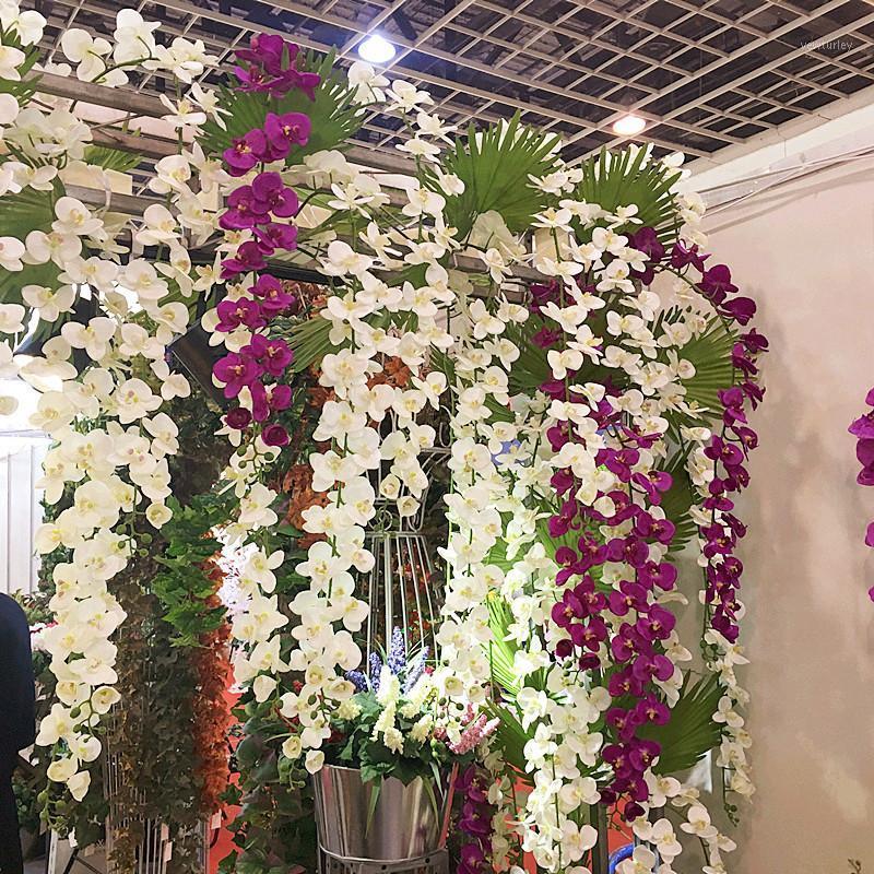 

1pcs 2m artificial orchid silk flowers garlands of artificial flowers Home fashion party wedding decorative1, Blue