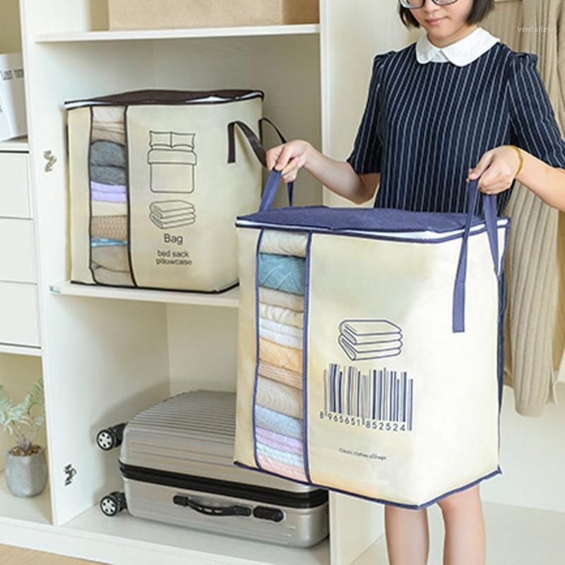 

2020 Non-woven Portable Clothes Storage Bag Organizer45*51*29cm Folding Closet Organizer For Pillow Quilt Blanket Bedding1