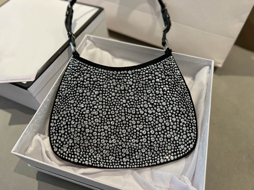 

Designer Bags Diamond Hobo Bag Cleo Duchesse All-over Imitation Crystal Single Shoulder Underarm Bags Canvas Cross body Womens Luxurys Handbag, Color1