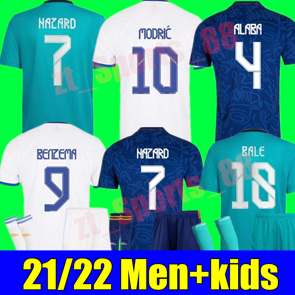 

soccer jerseys 21 22 home away 3rd BENZEMA REAl ALABA HAZARD camiseta de futbol 2021 2022 KROOS MADRID MODRIC football shirt adult men kids kit youth, Black;yellow