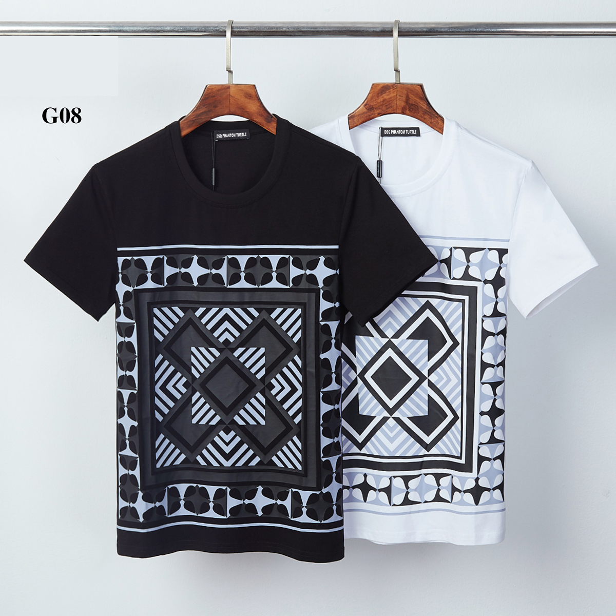 

DSQ PHANTOM TURTLE 2021SS New Mens Designer T shirt Paris fashion Tshirts Summer Pattern T-shirt Male Top Quality 100% Cotton Top 1242, Black