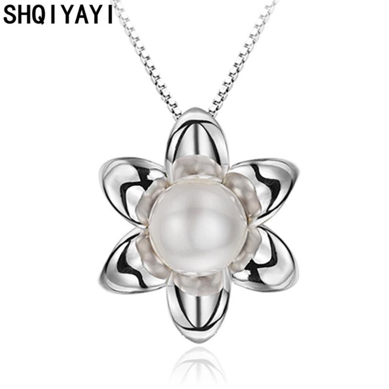 

SHQIYAYI Imitation Pearl Necklaces Pendants For Women Crystal Rhinestone Fashion Female Party Jewelry Anniversary Gift WA153