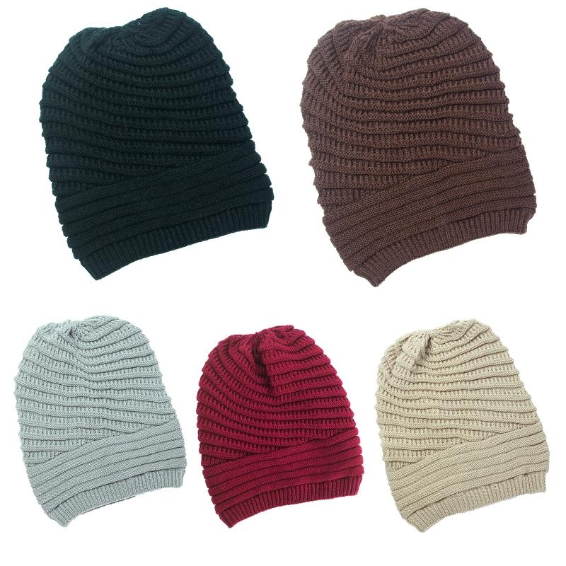 

Unisex Chunky Cable Knitted Beanie Cap Windproof Solid Color Slouchy Baggy Oversized Crochet Warm Snow Ski Winter Hat, Bg
