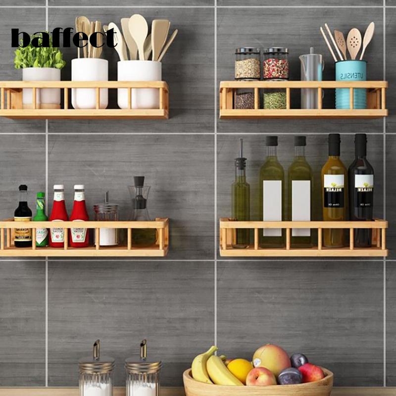 

Wooden Kitchen Shelf Free Perforated Kitchen Fixture Board Sundry Storage Rack Chopsticks Holder Seasoning Box Shelf Save Space