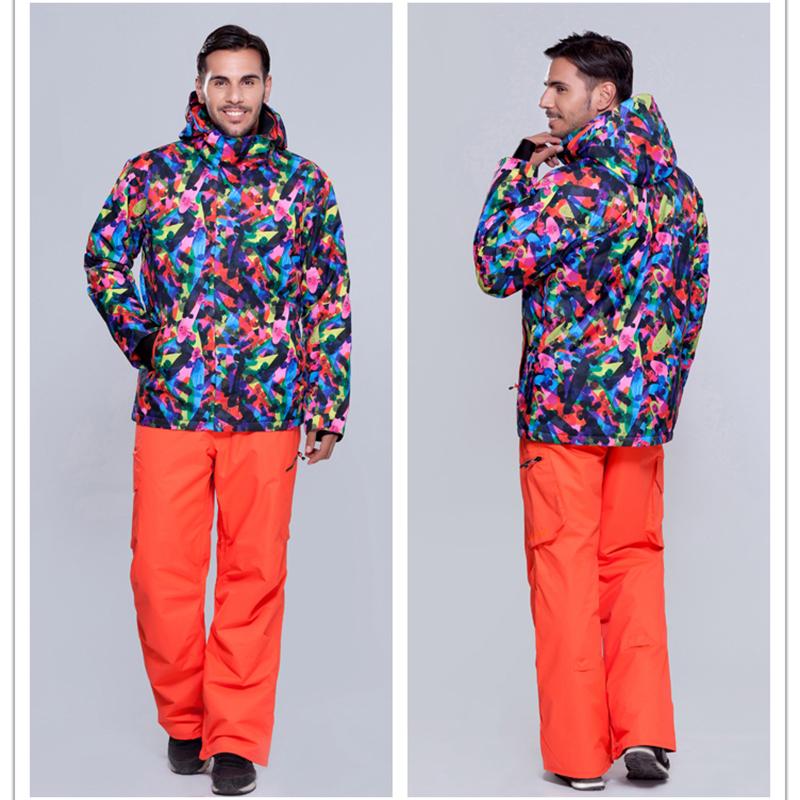 

Gsou snow Men' Waterproof Ski Suit Snowboard Pants Windproof Ski Jackets Snowboarding Jacket Men Skiing Set Snowing Set, Brown