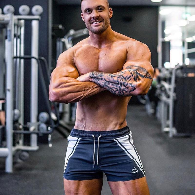 

Fitness Bodybuilding Skinny Shorts Men Gym Workout Bermuda Male Jogger Sport Short Pants Summer Casual Quick dry Beach Shorts1, Black