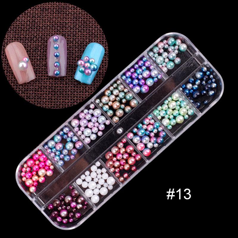 

12 Cell Nail Art Decor Rhinestone Glitter Crystal Gems Bow Snowflake Acrylic UV Polish 3D Tips EY669
