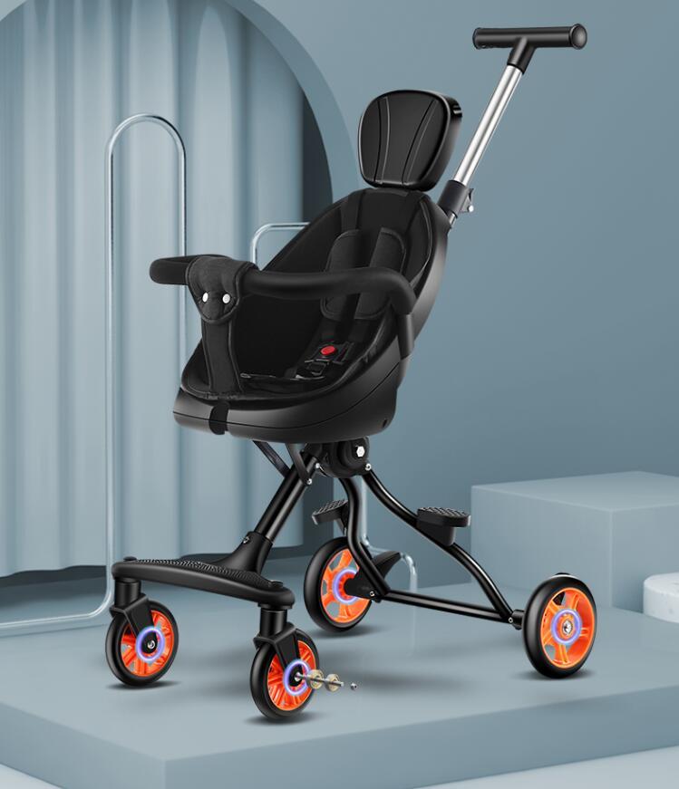 

Super light foldable children's two way trolley for boys and girls high landscape baby stroller