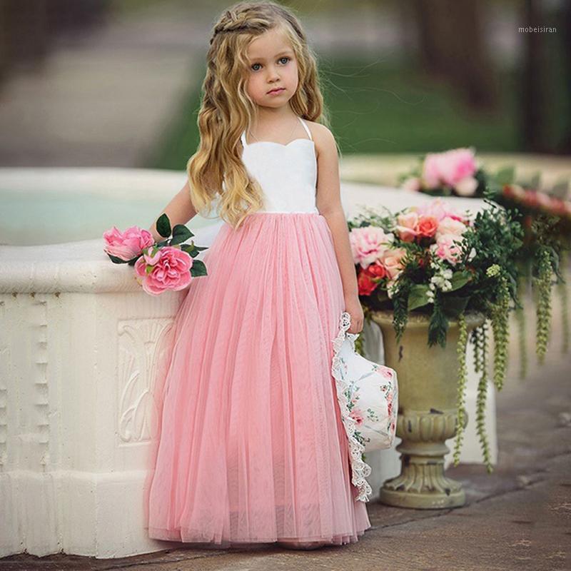 

Tutu-Dresses Baby Girl Princess Dress 2-7 Years Children Kids Birthday Party Wedding Tulle Long Maxi Dresses Summer Clothes1, Pink