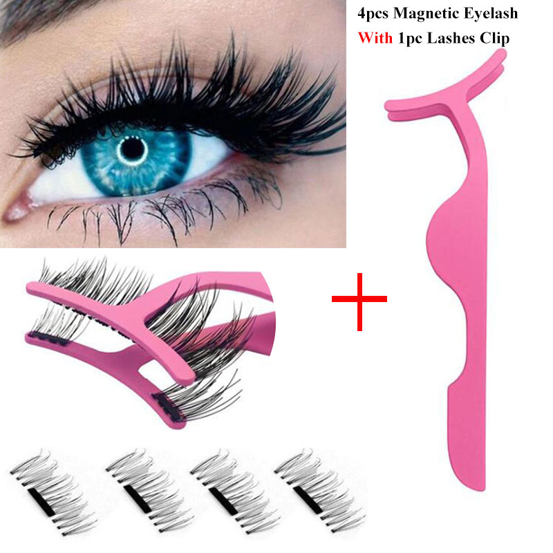 

4 Pcs/Pairs Magnetic 3D False Fake Eyelashes Extension Eye Beauty Makeup Accessories Soft Hair Magnetic Eyelashes easy to wear