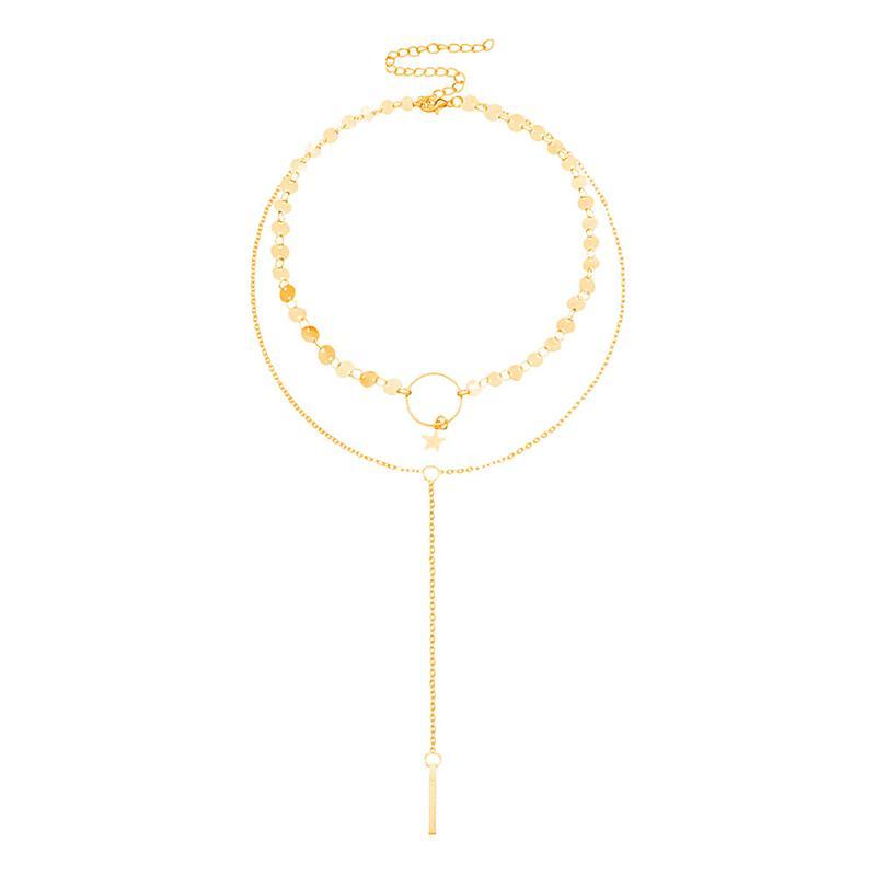 

1Pc Fashion Necklace Handmade Sequins Neck Pendant Star Tassel Necklace
