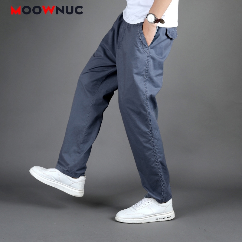 

Men's Trouser Loose Full-Length Casual Jogger New Cotton Fashion Sweatpants Straight Pants Solid Male Streetwear Hip Hop 201125, Green