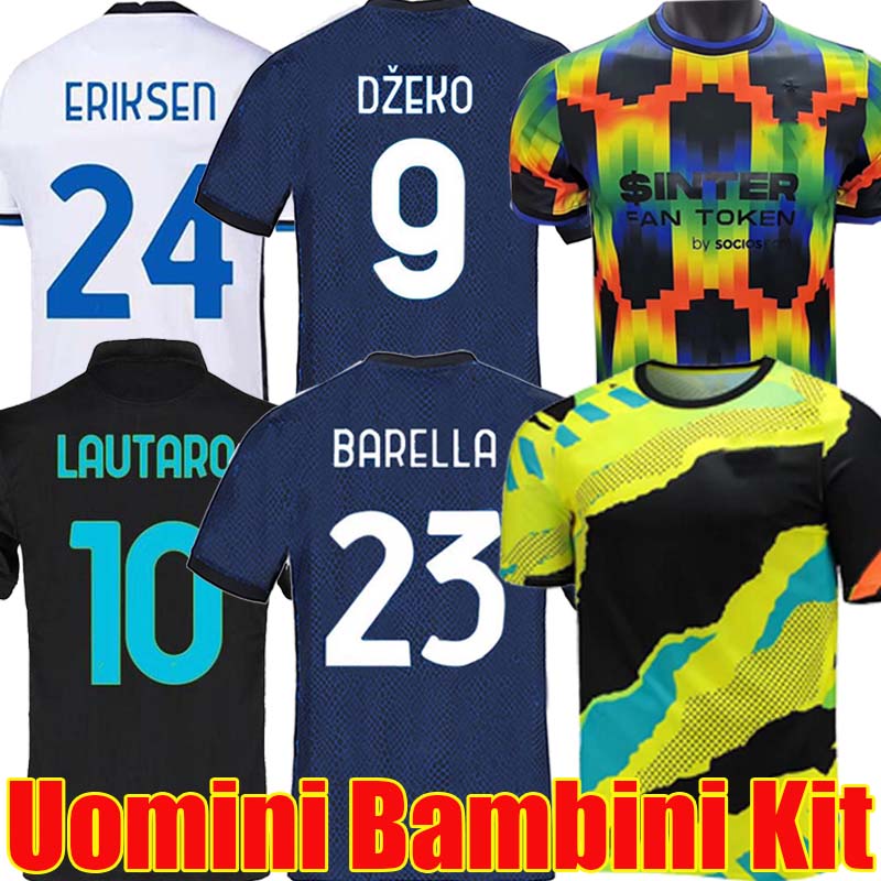 

21/22/23 DZEKO BARELLA Soccer Jerseys VIDAL LAUTARO ERIKSEN ALEXIS DZEKO CORREA 2021 2022 SKRINIAR BROZOVIC D'AMBROSIO KOLAROV men + kids kit football shirts training, Guomi 21-22 third
