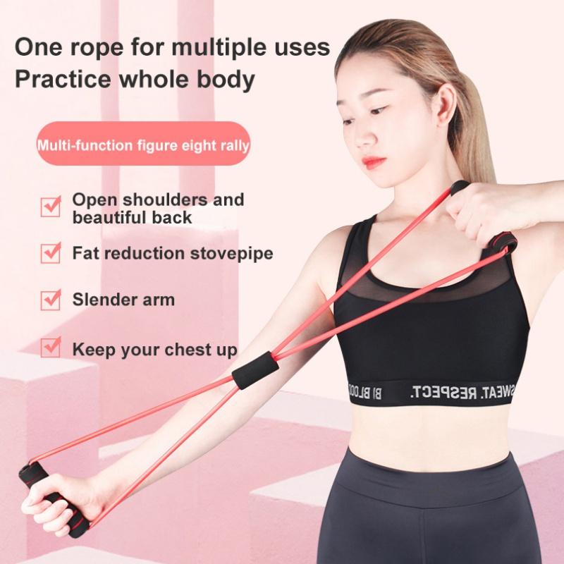 

2020 Hot 8 Rally Yoga Elastic Band 8 Word Chest Expander Rope Workout Muscle Fitness Rubber Elastic Bands Fitness Band