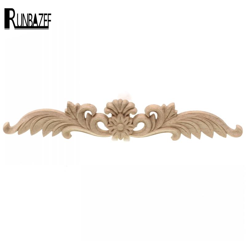 

RUNBAZEF European Style Wood Door Decals Furniture Decorative Applique Flower Long Pass Corner Mini Crossbow Home Decoration