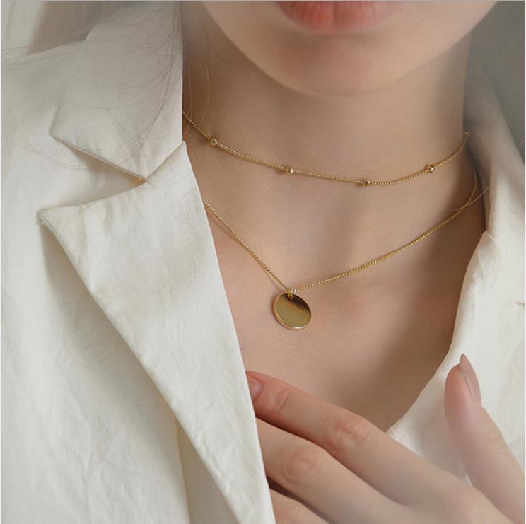 

Gold Sexy Clavicle Necklace Double Pendant Choker Necklace Women Statement Collares Bohemian Beach Jewelry Gift Collier Cheap