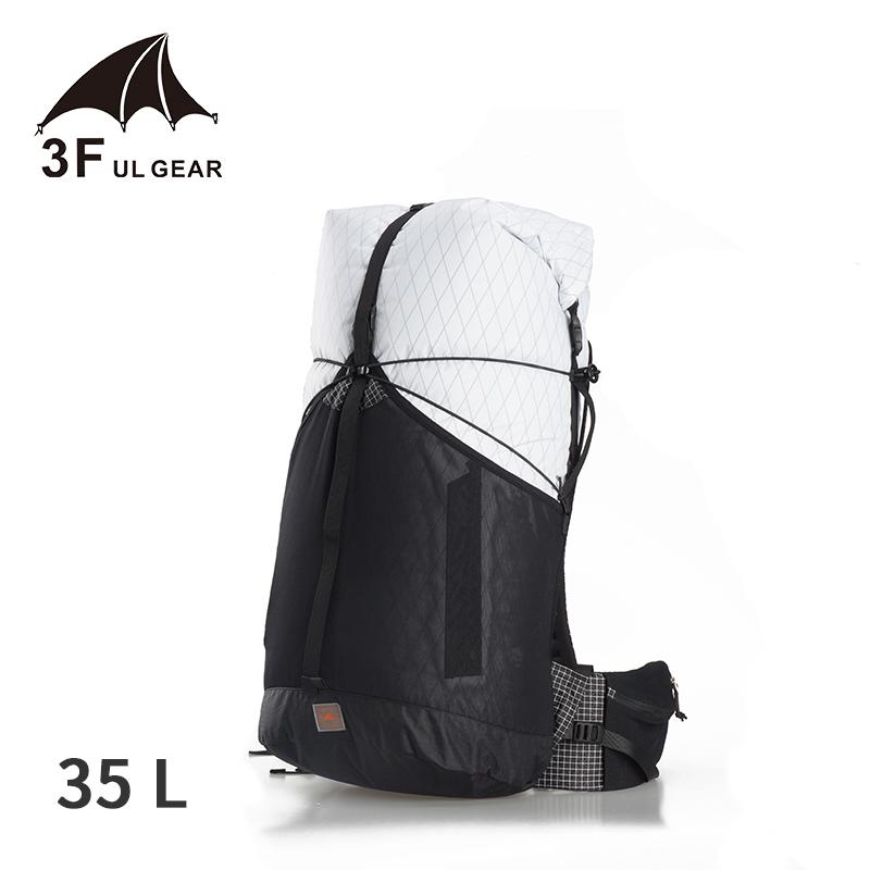 

3F UL GEAR 35L Trajectory XPAC Hiking Backpack Ultralight 13KG Weight Bearing Wider Belt High-capacity Camping Outdoor Bag, Xpac-white-l