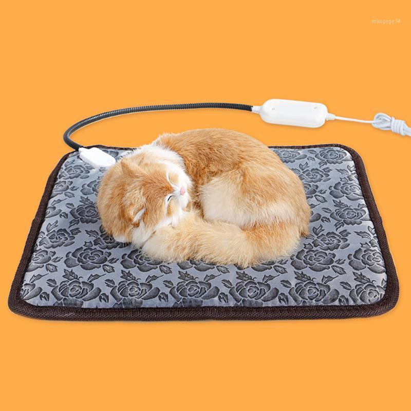 

New Winter Dog Bed Pet Dog Cat Heating Pad Indoor Warming Mat 45*45cm Waterproof Warmer Pet Mat Bed for Dogs Cats1, Footprint pattern us