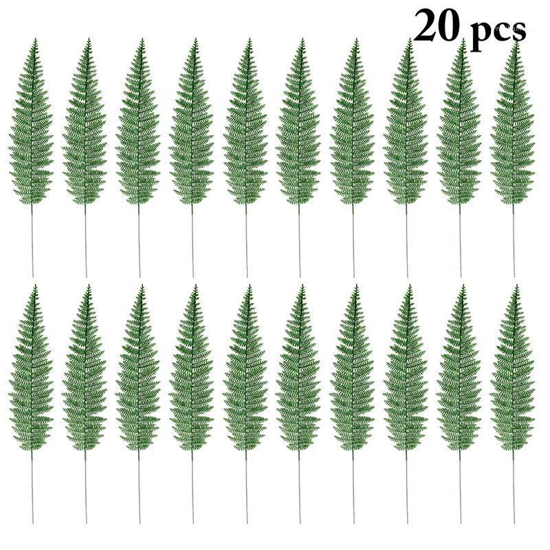 

20PCS Artificial Leaves Lifelike Cypress Decorative Faux Leaves for Wedding1, Thin
