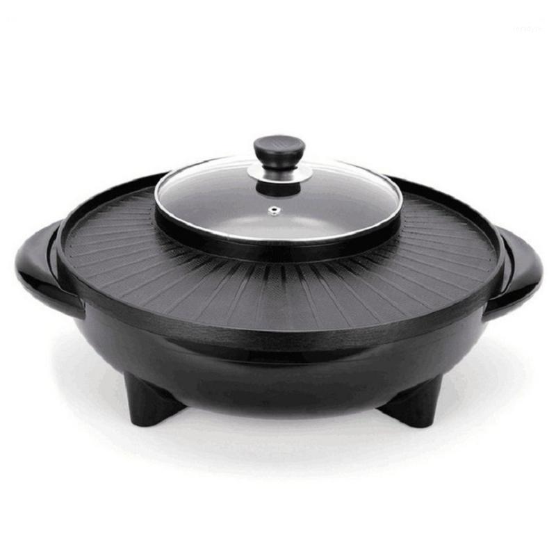 

krf042531 Double Happiness Pot Roasting One Electric Cooker Non-stick Hot Pot Smoke Free Washable Electric1