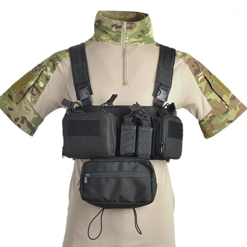 

Tactical Hunting Mini Chest Rig H-harness Vest Army Magazine Down Hanger Sub Abdominal Pouch Molle Men Nylon Accessories1, Black