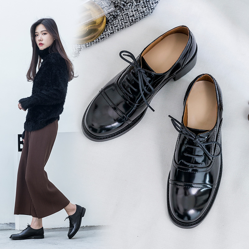 

2021 Women Genuine Pumps Spring and Autumn Cow Leathe Black Retro Classic Brocken Shoes R3MX, Cowhide-4.5cm.