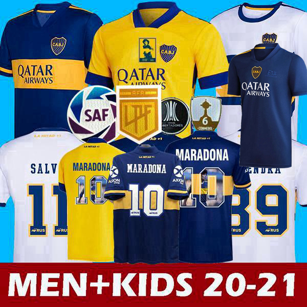 

20 21 Boca Juniors maillots de foot soccer jersey SALVIO MARADONA TEVEZ DE ROSSI home away 3rd 4th 2020 2020 football men and kids shirt